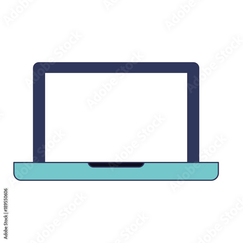 laptop computer icon in blue color sections silhouette vector illustration