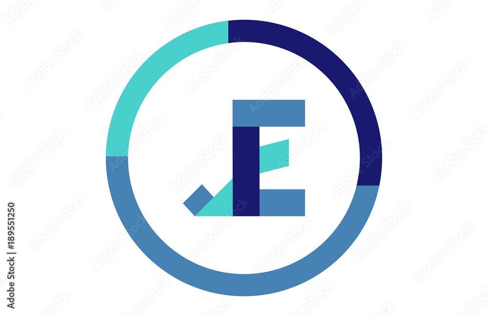 JE Global Circle Ribbon letter Logo JE Global Circle Ribbon letter Logo