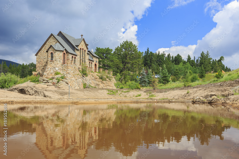 Fototapeta premium The beautiful Saint Malo's Chapel on the rock