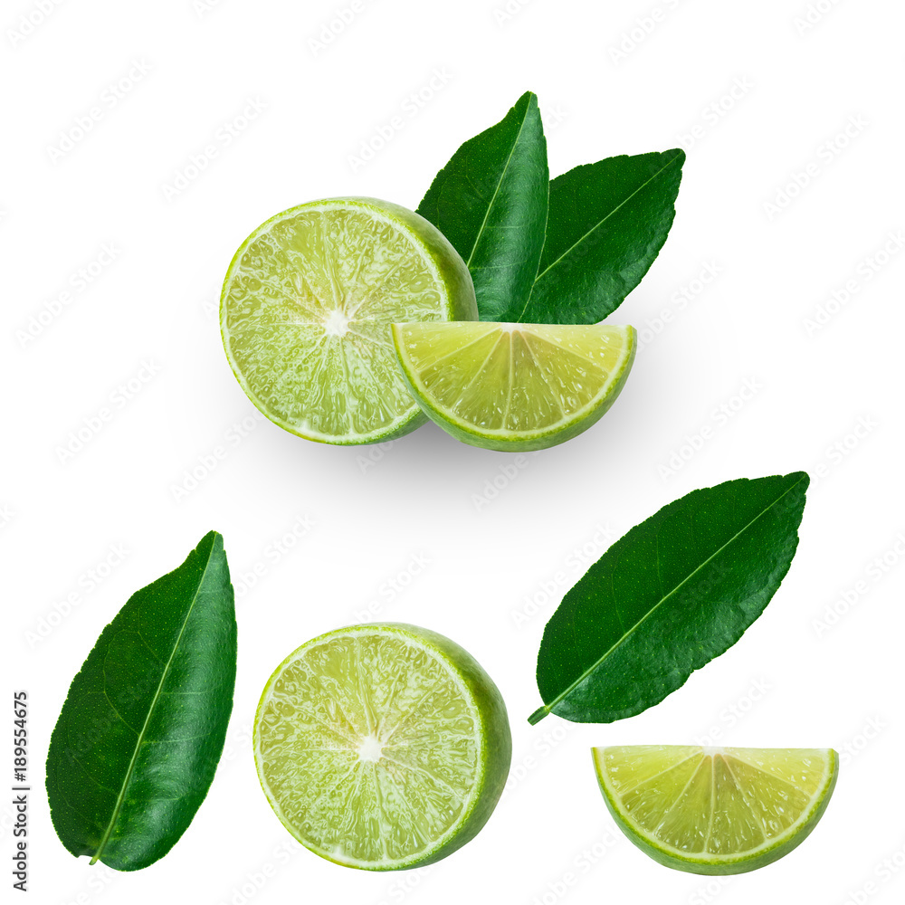 Lime isolated on white background, with clipping path