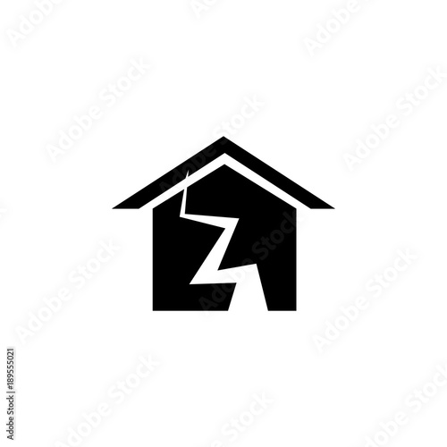 earthquake and house icon. Elements of real estate transactions icon for concept and web apps. Illustration  icon for website design and development, app development. Premium icon