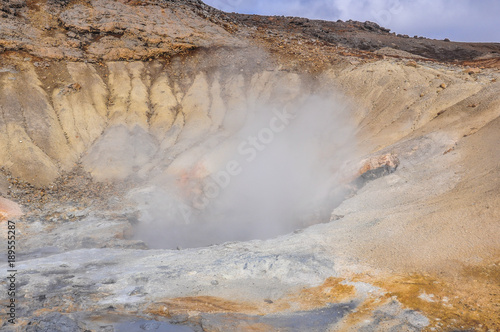 Icelandic Rocky Landscape Geothermal Steam