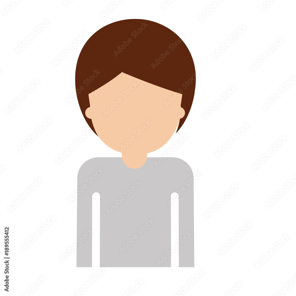 half body faceless man with short hair in colorful silhouette vector illustration half body faceless man with short hair in colorful silhouette vector illustration