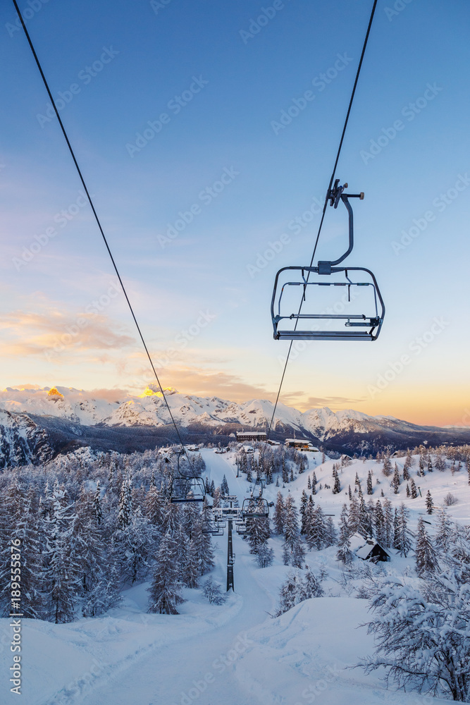 Ski center of Vogel Julian Alps, Slovenia Ski center of Vogel Julian Alps, Slovenia