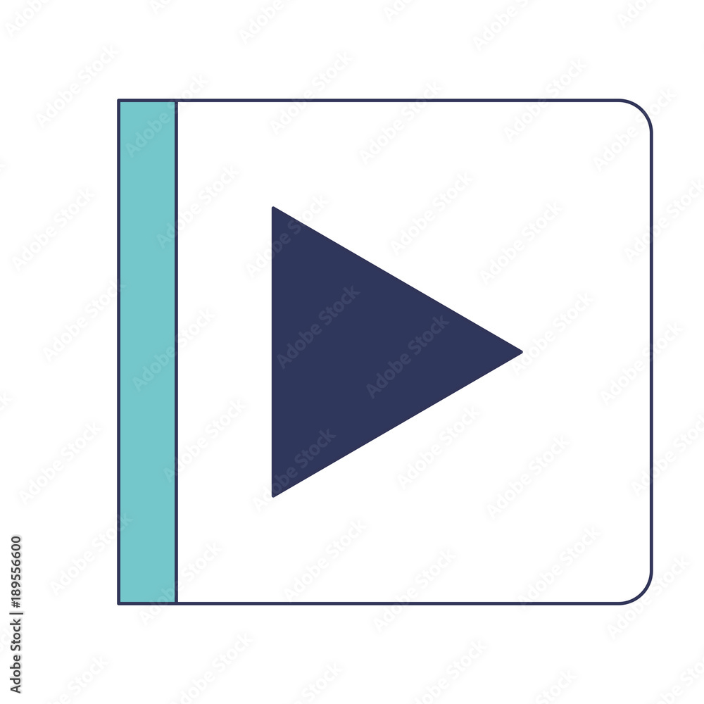 play button icon in blue color sections silhouette vector illustration play button icon in blue color sections silhouette vector illustration