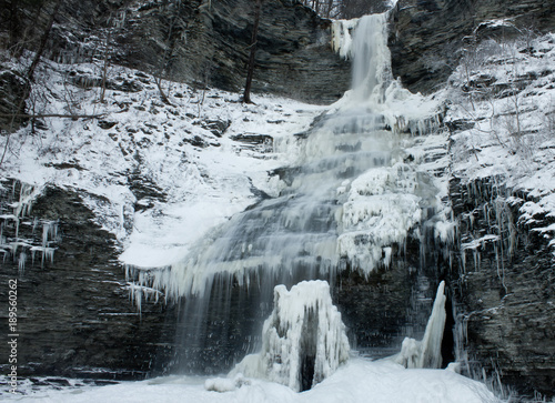 Waterfall with Icicles Hanging