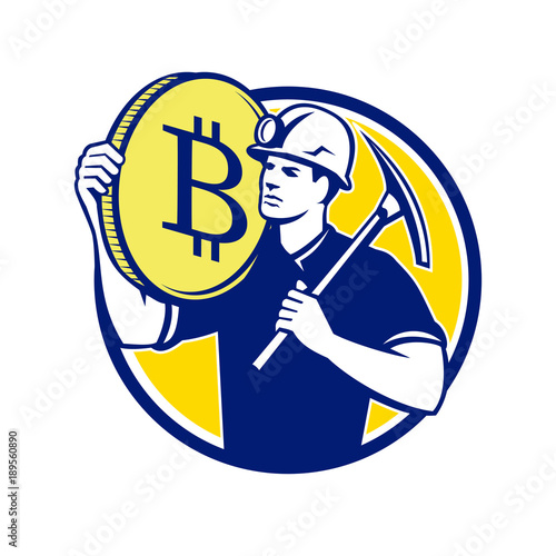 Cryptocurrency Miner Bitcoin Circle Retro