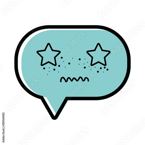 color unpleasant chat bubble kawaii cartoon