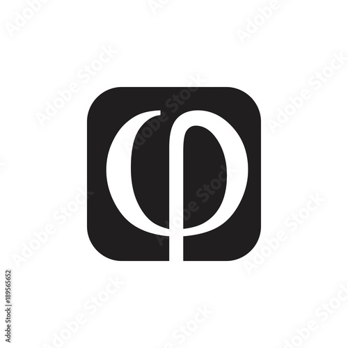 rho letter greek symbol logo vector