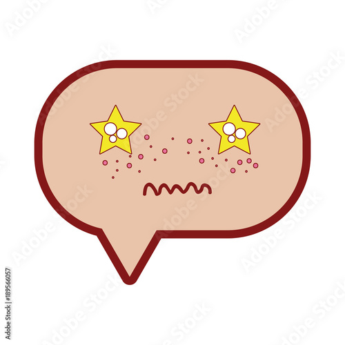 line color unpleasant chat bubble kawaii cartoon