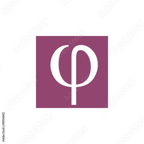 rho letter greek symbol logo vector