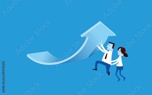 Illustration of business leading role 