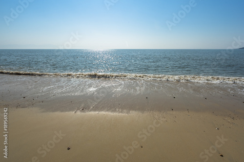 coast of china  at low tide the beach with sunlight