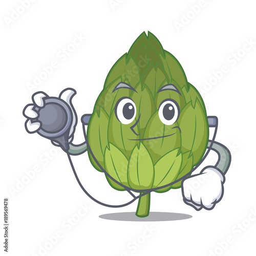 Doctor artichoke character cartoon style