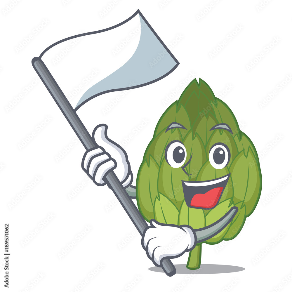 With flag artichoke mascot cartoon style Stock Vector Adobe Stock