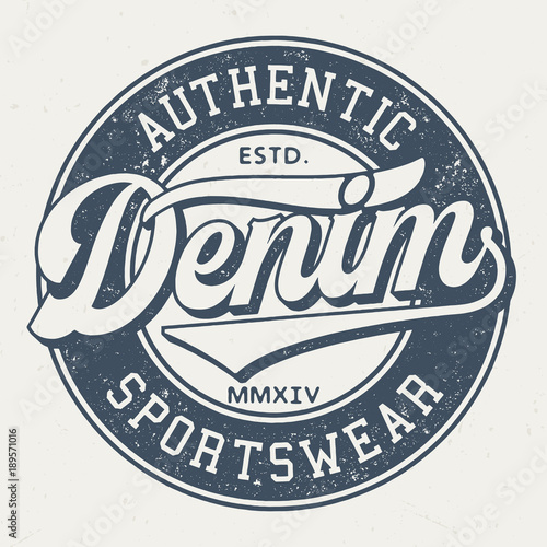 Authentic Denim Sportswear - Tee Design For Print 