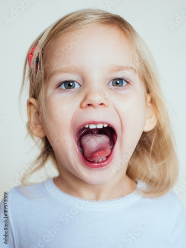 Portrait of emotional little girl