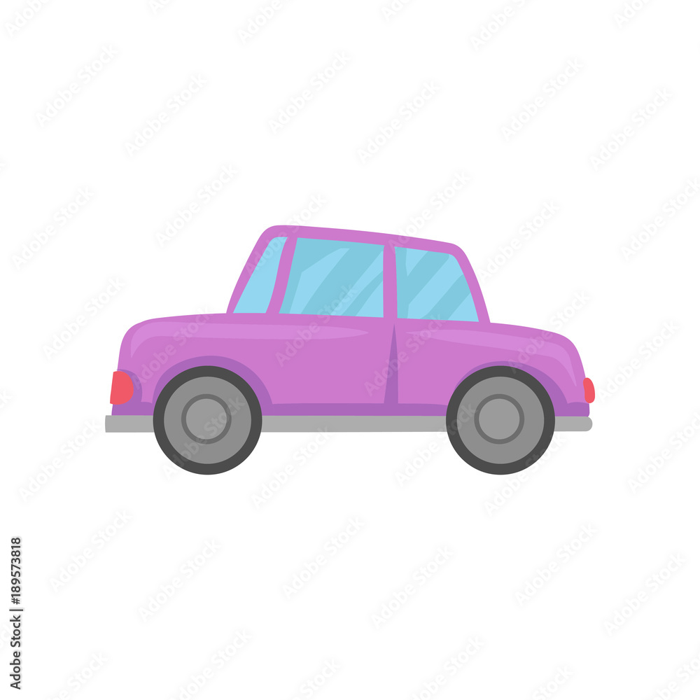 Retro violet car cartoon vector Illustration