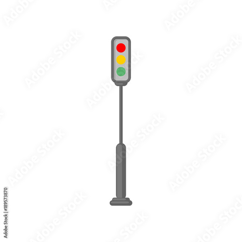 Traffic light road sign cartoon vector Illustration