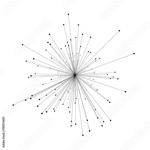 Abstract 3d illustration of molecule model isolated on white background. Science or medical pattern with molecule  atom. Abstract geometric template for brochure  flyer  report   banner  infographics.