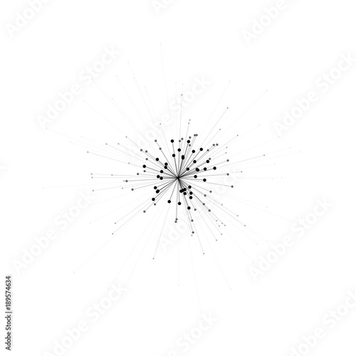 Abstract 3d illustration of molecule model isolated on white. Science or medical pattern. Simple technology concept. Abstract geometric template for brochure, flyer, report , banner, infographics.