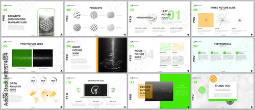 Clean and minimal presentation templates. Tech elements on white background. Technology concept vector design. Presentation slides for flyer, leaflet, brochure, report, marketing, advertising, banner