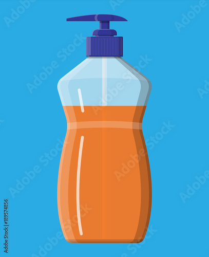 Bottle with liquid soap. Shower gel or shampoo.