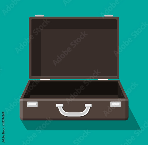 Open vintage suitcase for travel.