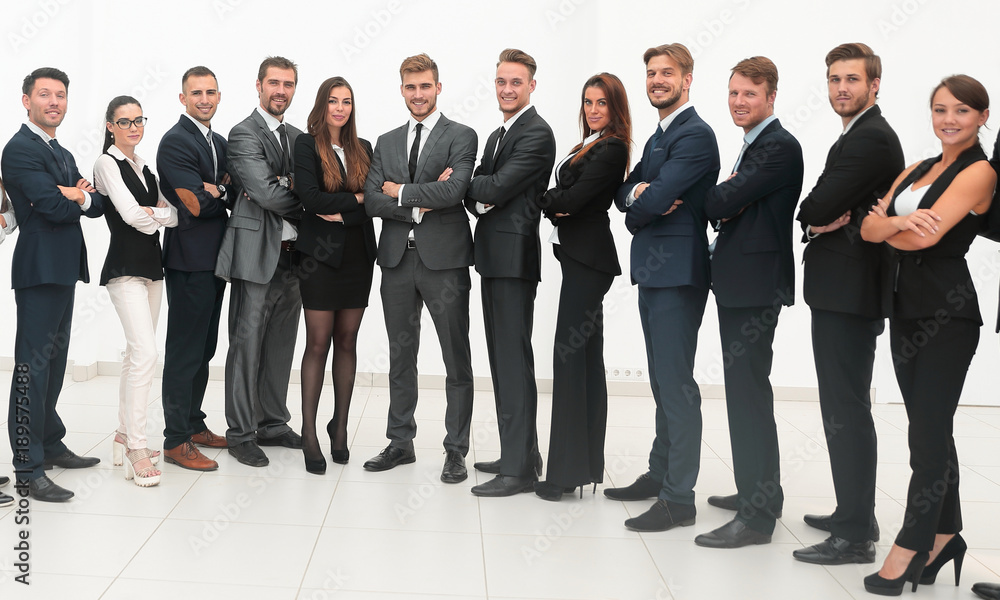 © ASDF - large business team isolated on white background.