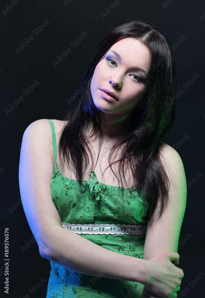 Beautiful young woman with evening make-up Beautiful young woman with evening make-up
