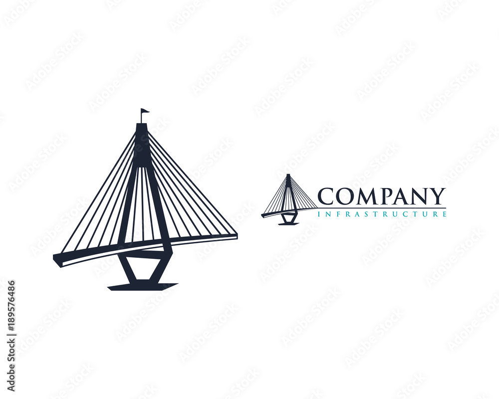 Bridge Infrastructure Illustration Symbol Company Logo Vector Bridge Infrastructure Illustration Symbol Company Logo Vector
