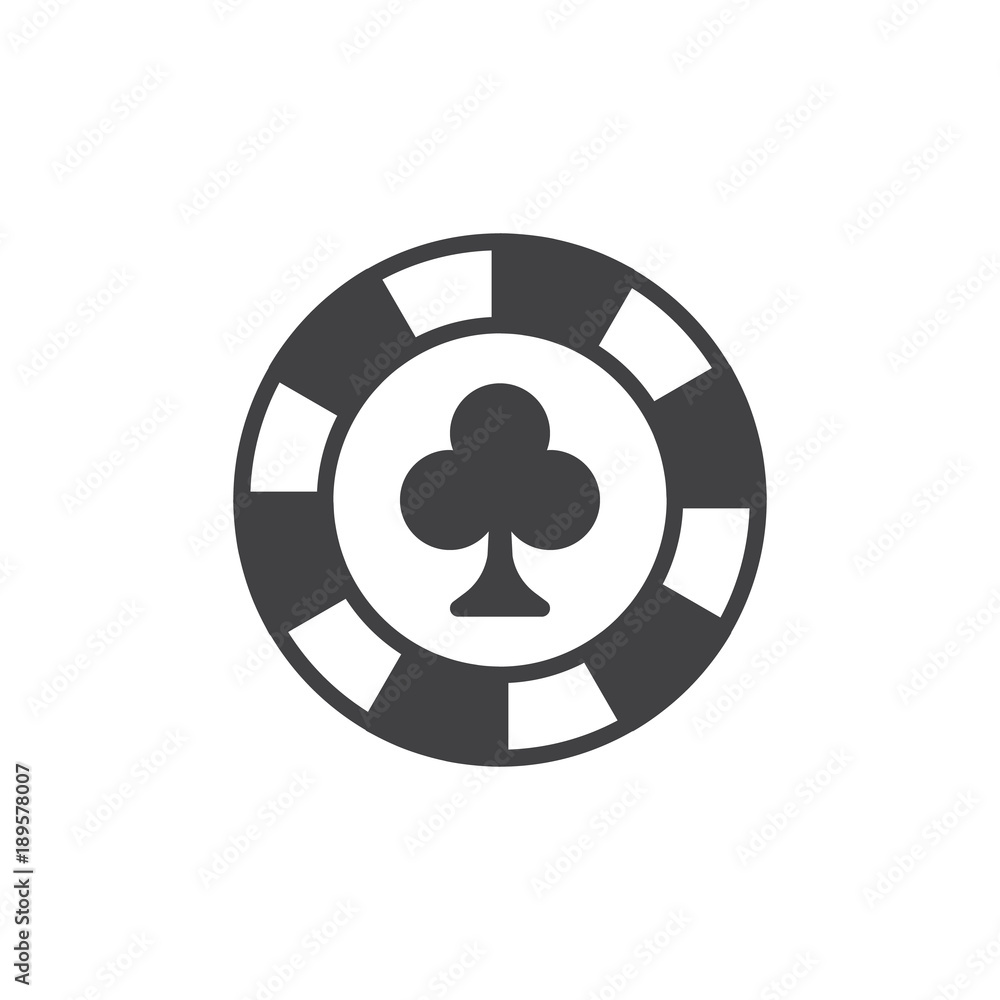 Clover chip icon vector, filled flat sign, solid pictogram isolated on white. Casino chip symbol, logo illustration. Clover chip icon vector, filled flat sign, solid pictogram isolated on white. Casino chip symbol, logo illustration.
