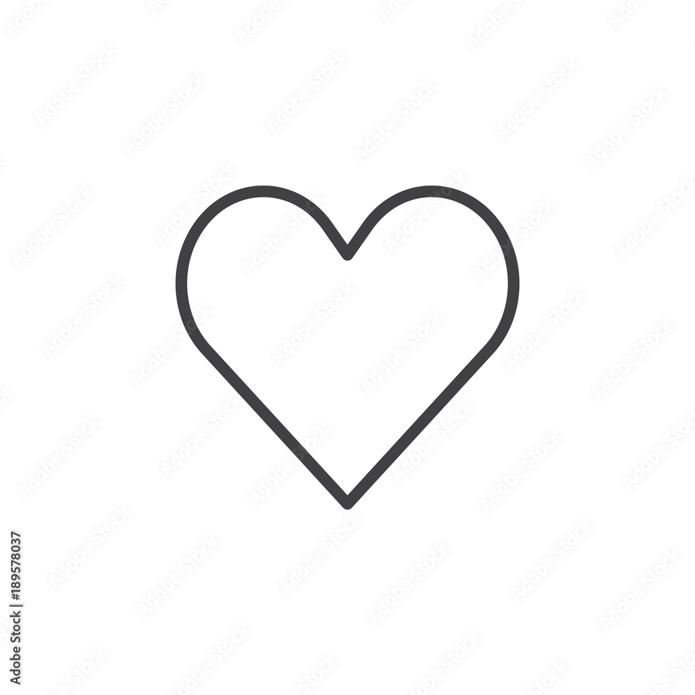 Casino heart suit line icon, outline vector sign, linear style pictogram isolated on white. Symbol, logo illustration. Editable stroke