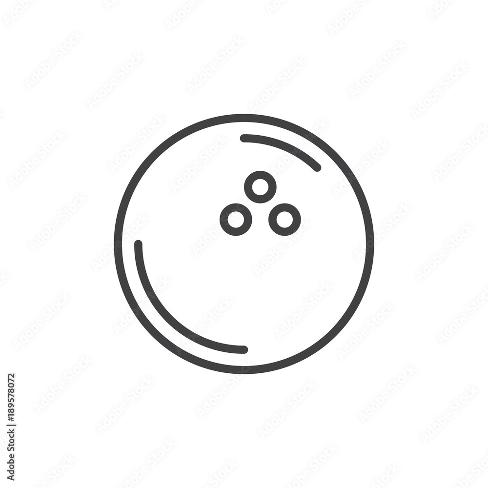 Bowling ball line icon, outline vector sign, linear style pictogram isolated on white. Symbol, logo illustration. Editable stroke