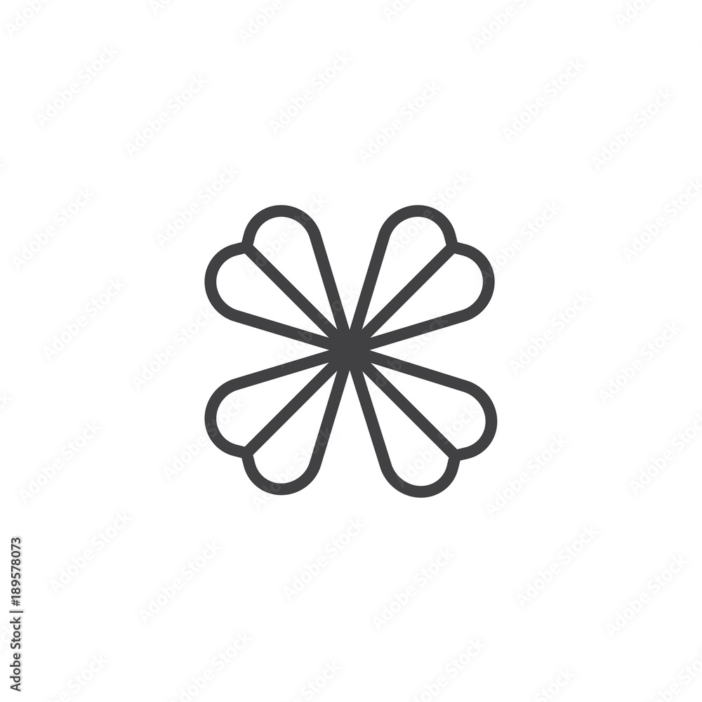 Gaming clover line icon, outline vector sign, linear style pictogram isolated on white. Symbol, logo illustration. Editable stroke