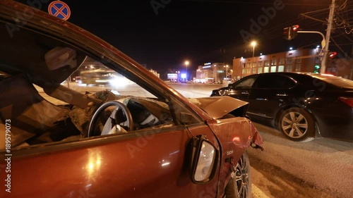 Car after car crash. Time lapse