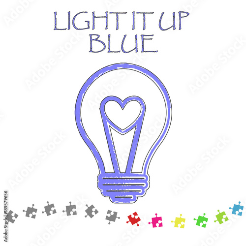 Flat style vector blue bulb.