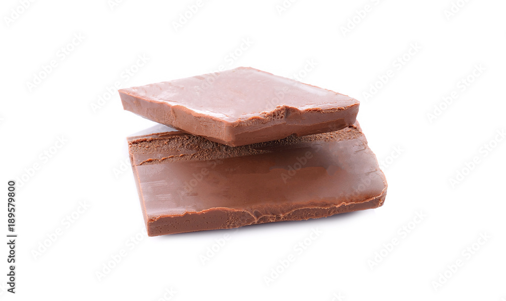 Chocolate (closeup) on a white background Chocolate (closeup) on a white background