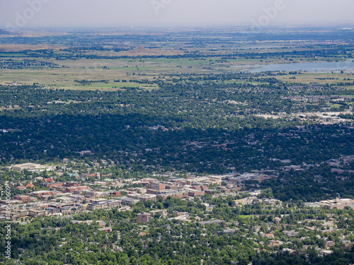 Aerial view of the beautiful Boulder cityscape © Kit Leong
