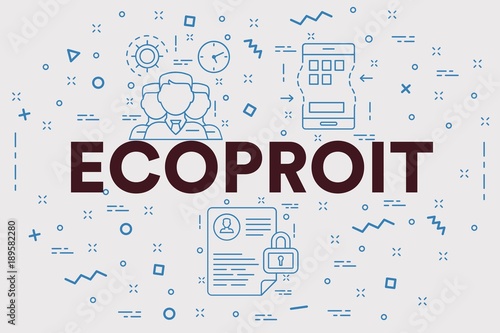 Conceptual business illustration with the words ecoproit photo