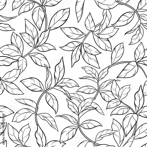 tea leaves seamless pattern