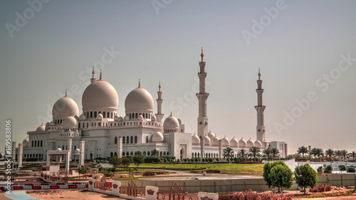 Exterior view to Sheikh Zayed Mosque, Abu-Dhabi, UAE