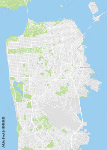 San Francisco colored vector map