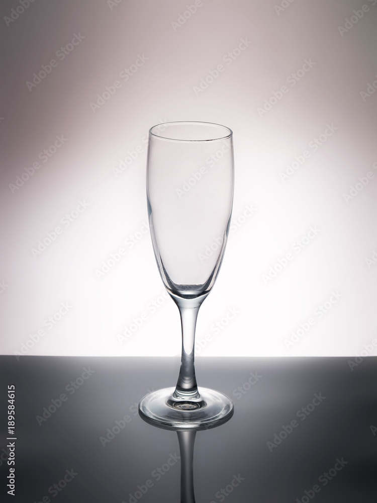 Glass of wine empty transparent on light background Glass of wine empty transparent on light background