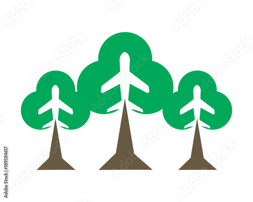 plane airplane airways airline airport silhouette tree plant image icon vector