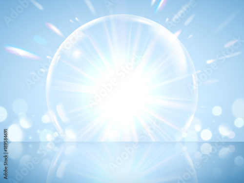 Glittering giant bubble effect