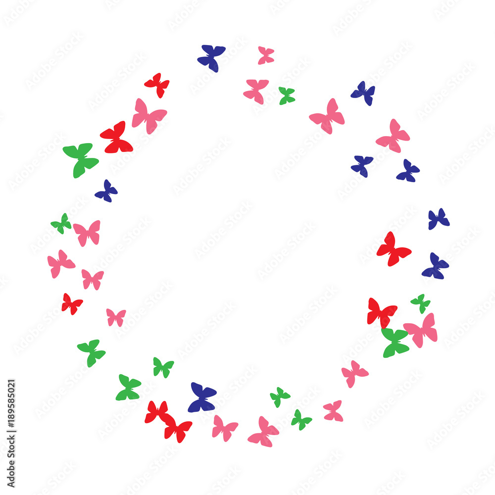 Spring Background with Colorful Butterflies. Simple Feminine Pattern for Card, Invitation, Print. Trendy Decoration with Beautiful Butterfly Silhouettes. Vector Background with Moth Spring Background with Colorful Butterflies. Simple Feminine Pattern for Card, Invitation, Print. Trendy Decoration with Beautiful Butterfly Silhouettes. Vector Background with Moth
