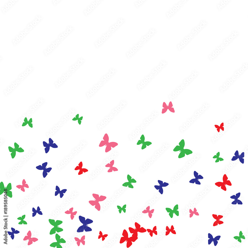 Spring Background with Colorful Butterflies. Simple Feminine Pattern for Card, Invitation, Print. Trendy Decoration with Beautiful Butterfly Silhouettes. Vector Background with Moth Spring Background with Colorful Butterflies. Simple Feminine Pattern for Card, Invitation, Print. Trendy Decoration with Beautiful Butterfly Silhouettes. Vector Background with Moth