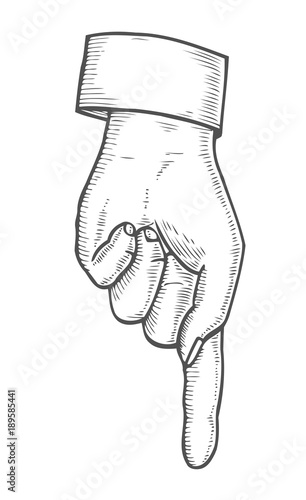 Pointing Down finger.