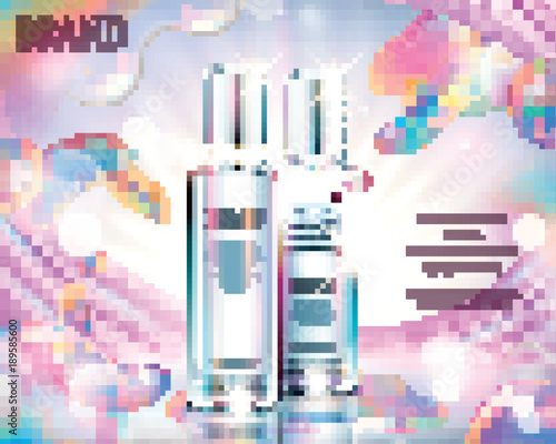 Colorful cosmetic ads